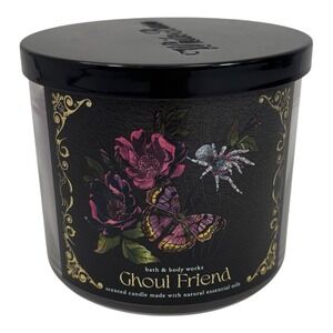Bath & Body Works Ghoul Friend 3 Wick Candle Halloween Dark Strawberries Citrus